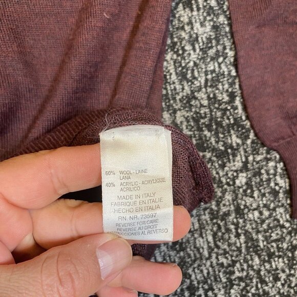 Fiii Sweater Mens L Red Wool Acrylic Geometric Pullover Vintage Made In Italy - Picture 5 of 8